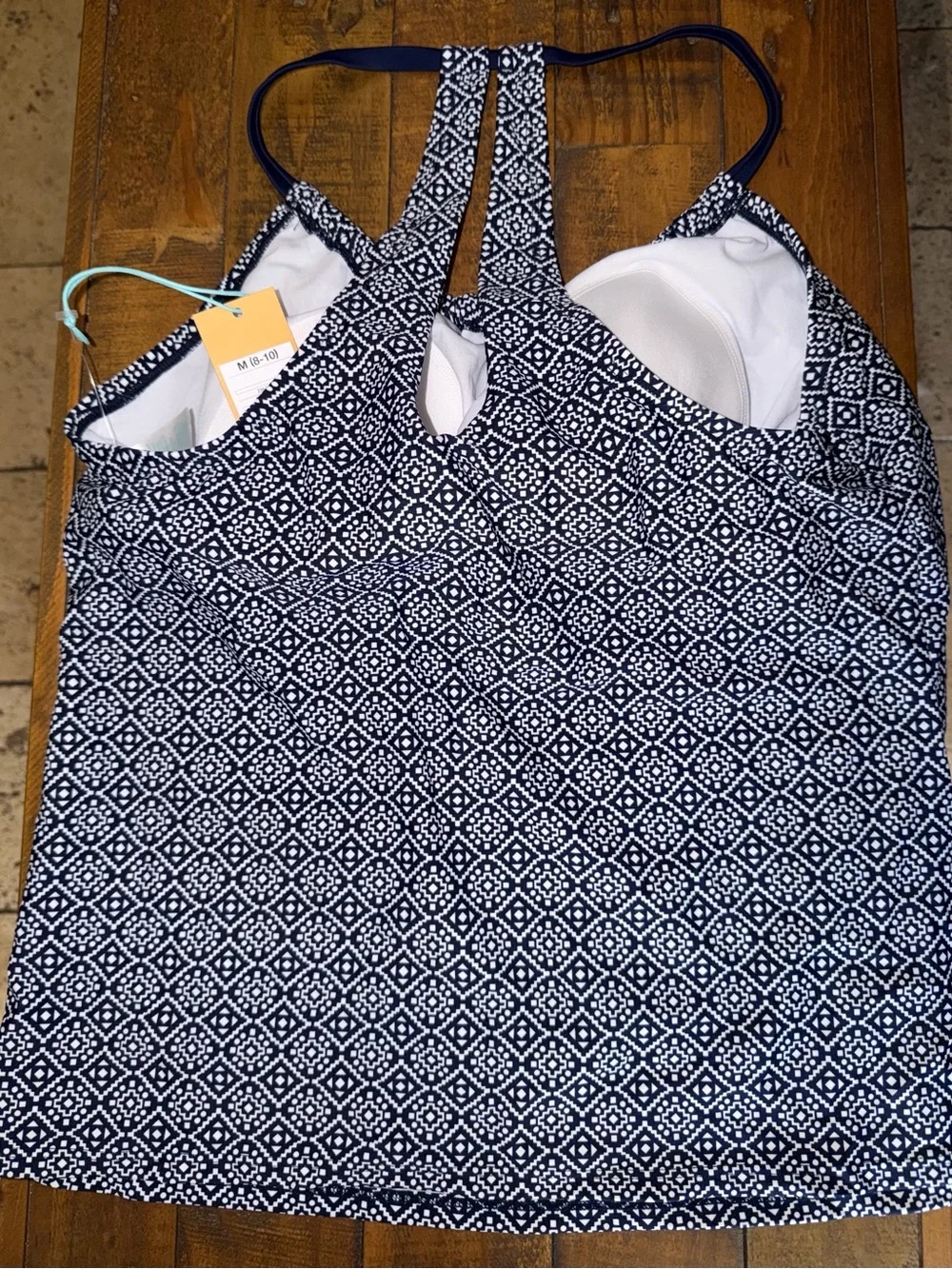 Vineyard Vines Navy and White Geometric Girls' One-Piece